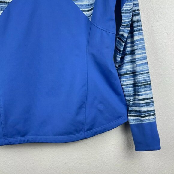 Marmot Muse Jacket Women's‎ M Hooded Full Zip Striped Blue Lavender Wind Breaker - Picture 11 of 14